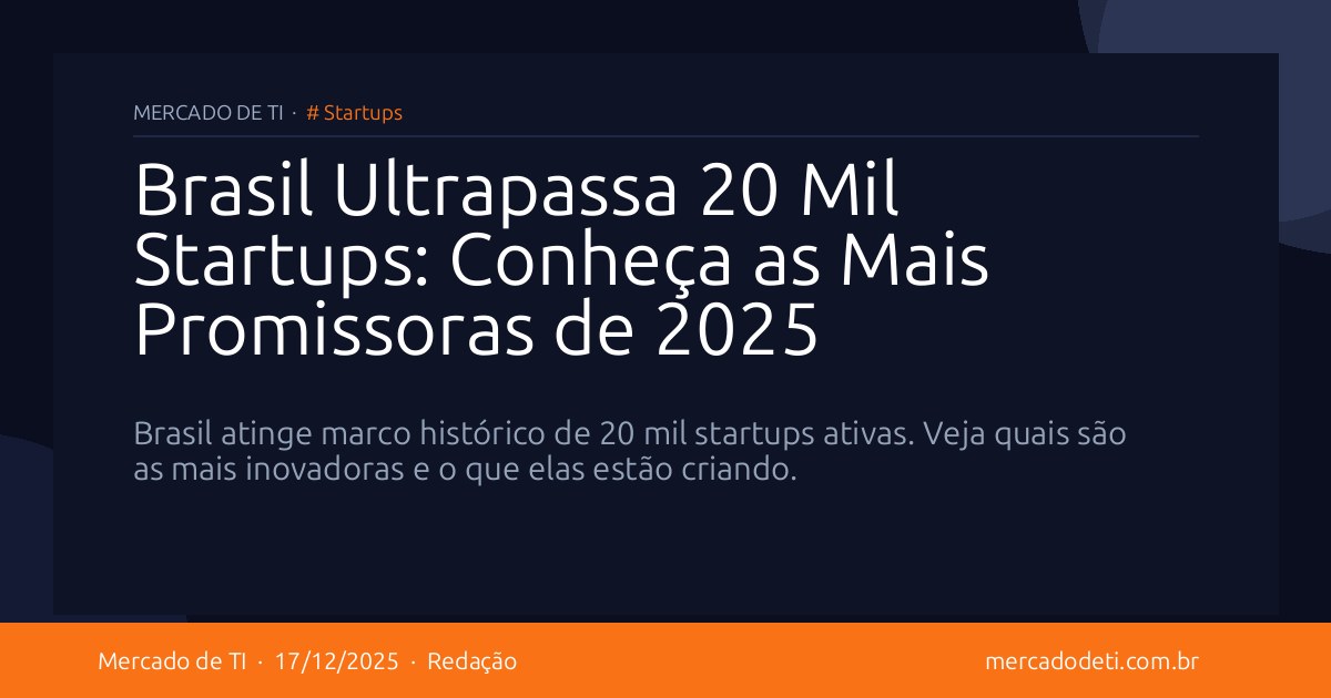 Brasil Ultrapassa 20 Mil Startups: Conheça as Mais Promissoras de 2025