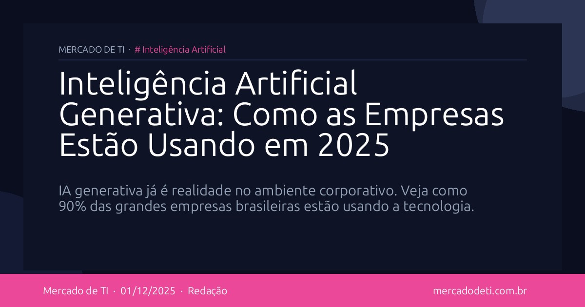 Inteligência Artificial Generativa: Como as Empresas Estão Usando em 2025