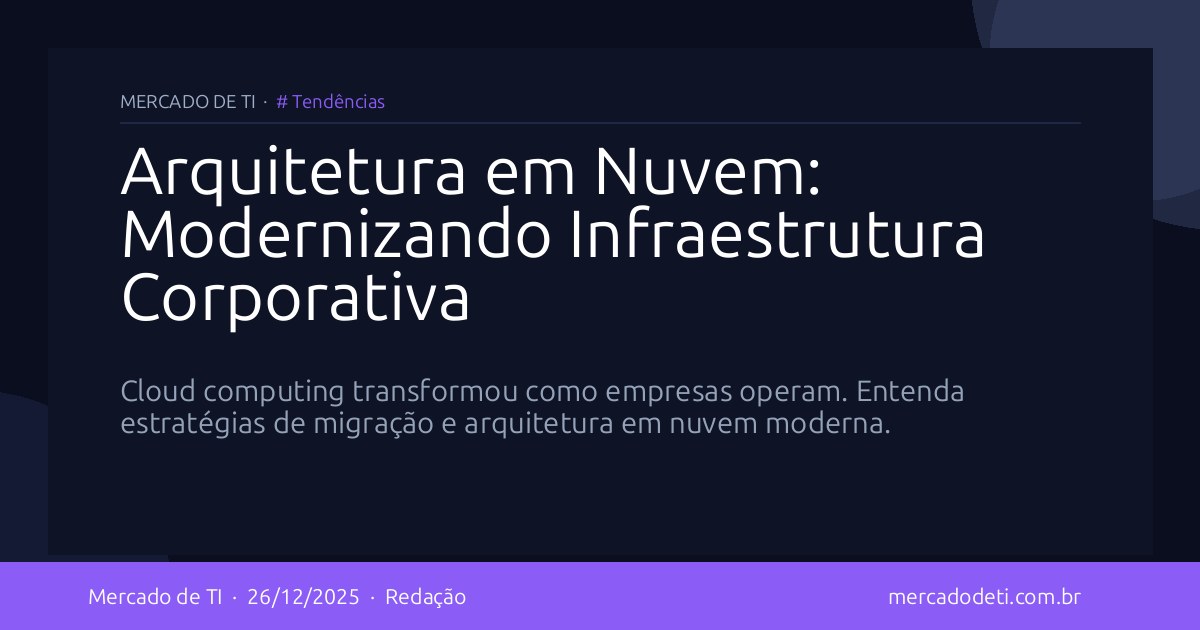 Arquitetura em Nuvem: Modernizando Infraestrutura Corporativa