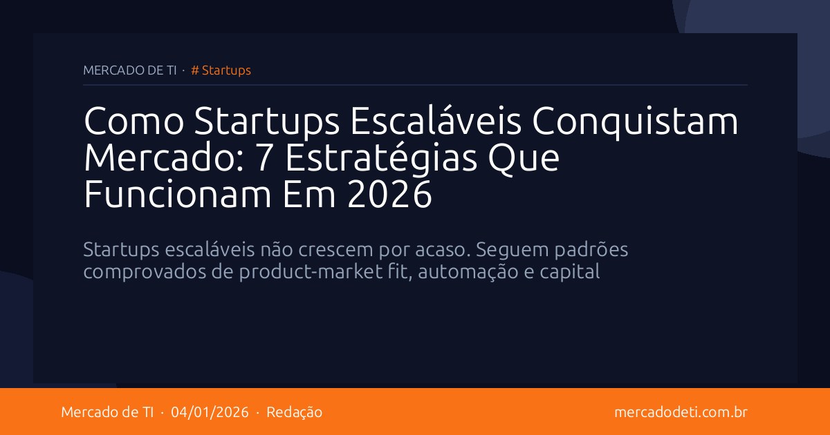 Como Startups Escaláveis Conquistam Mercado: 7 Estratégias Que Funcionam Em 2026