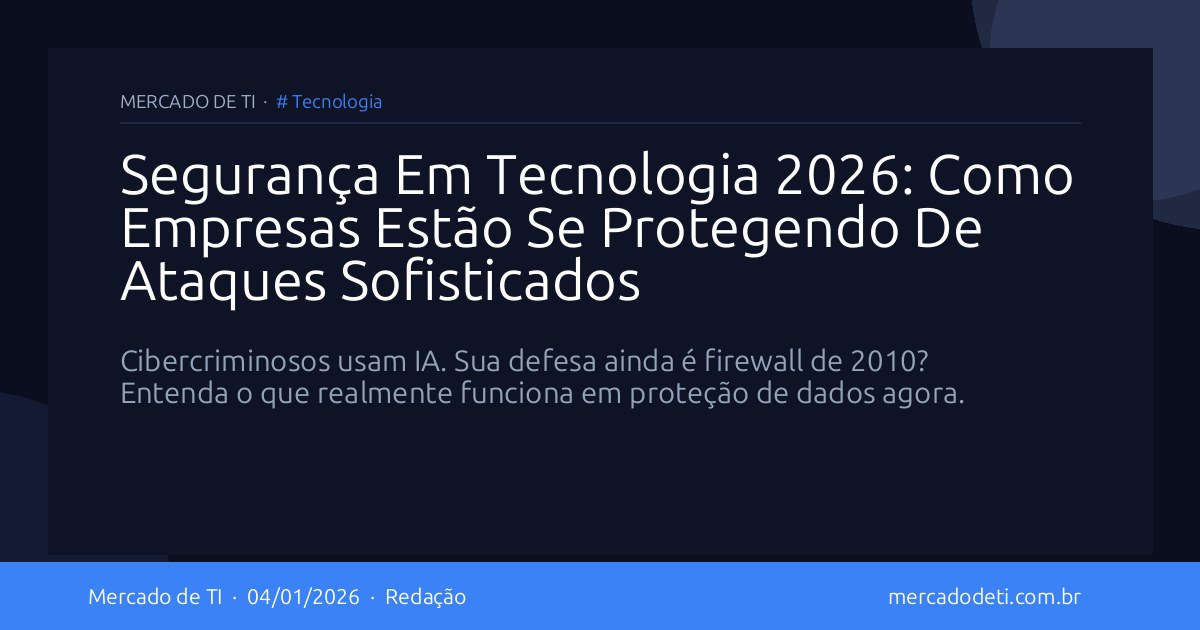 Segurança Em Tecnologia 2026: Como Empresas Estão Se Protegendo De Ataques Sofisticados