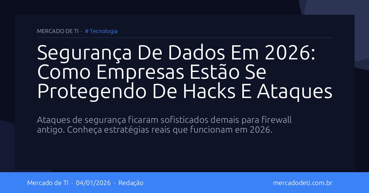 Segurança De Dados Em 2026: Como Empresas Estão Se Protegendo De Hacks E Ataques