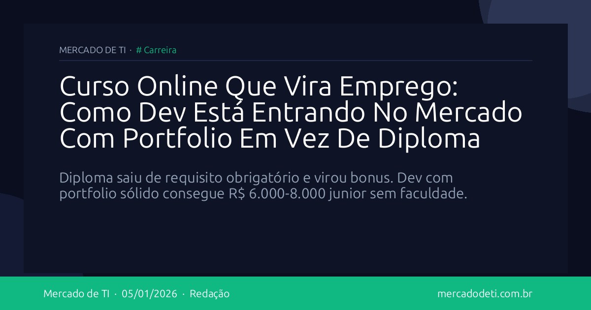 Curso Online Que Vira Emprego: Como Dev Está Entrando No Mercado Com Portfolio Em Vez De Diploma
