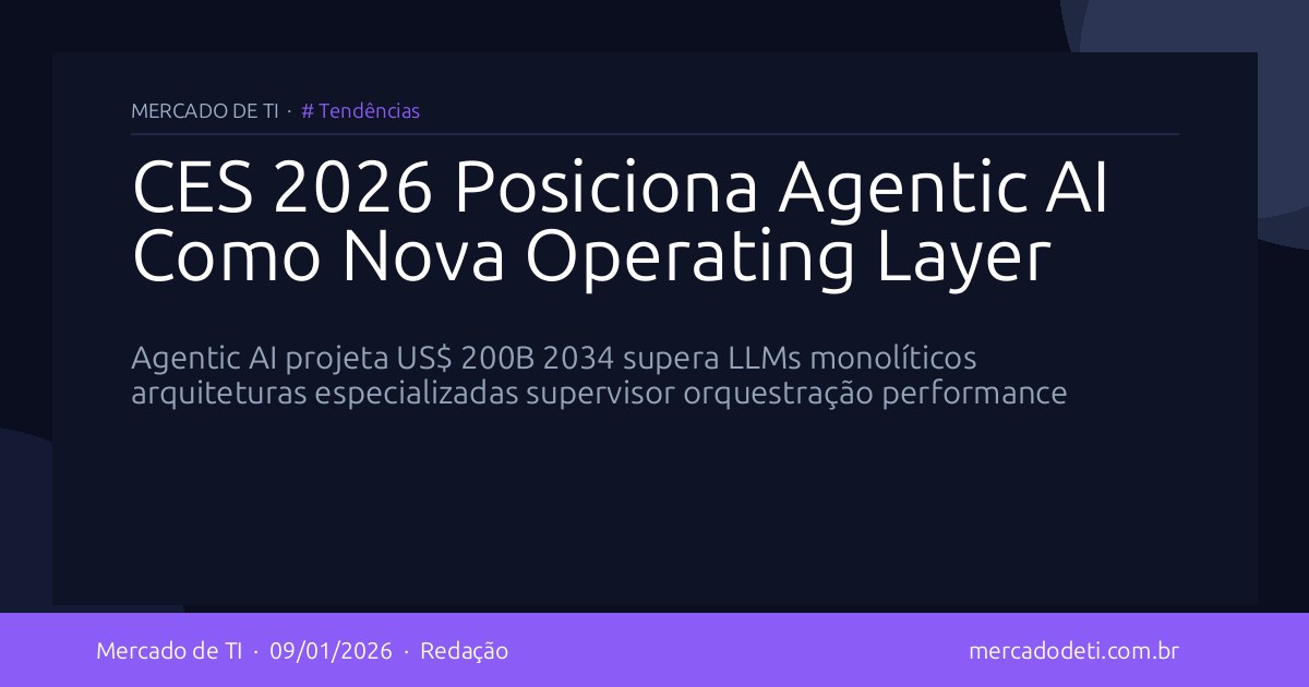 CES 2026 Posiciona Agentic AI Como Nova Operating Layer