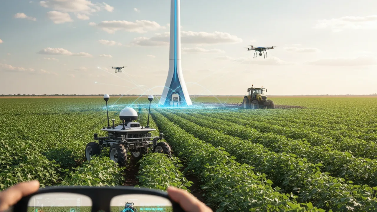 Antena de telecomunicações em área rural brasileira
