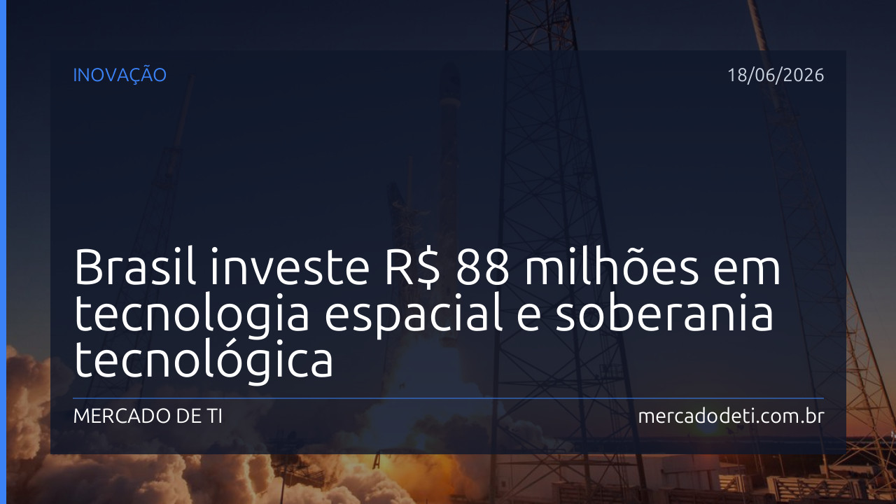 Brasil investe R$ 88 milhões em tecnologia espacial e soberania tecnológica