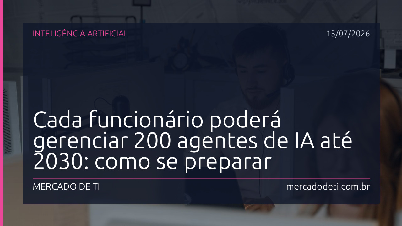 Cada funcionário poderá gerenciar 200 agentes de IA até 2030: como se preparar