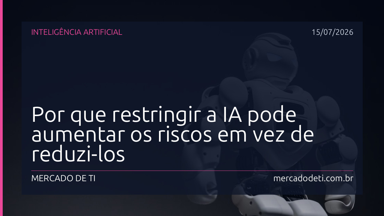 Profissional de TI usando inteligência artificial em um ambiente corporativo seguro
