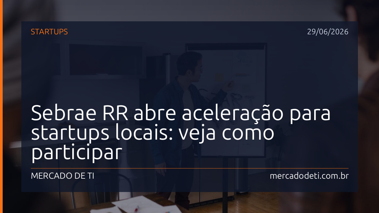 Sebrae RR abre aceleração para startups locais: veja como participar