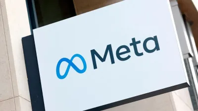 Logotipo da Meta em fachada de prédio.