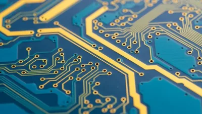 Representação artística de chip semicondutor de silício