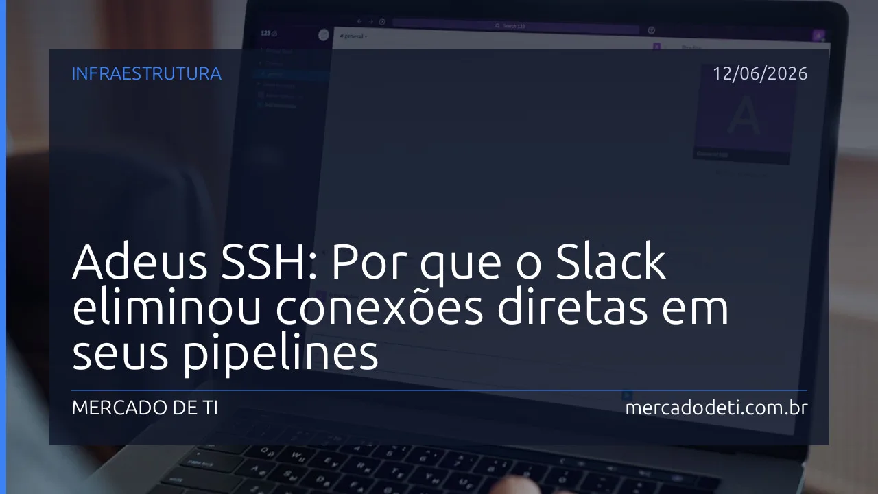 Diagrama de infraestrutura de dados com o logotipo do Slack e ícones de orquestração