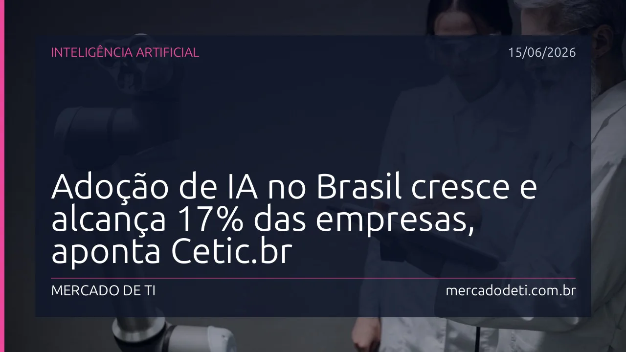 Gráfico ou ilustração mostrando o crescimento da inteligência artificial em empresas brasileiras no ambiente de TI
