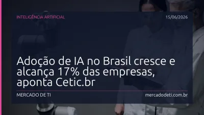Adoção de IA no Brasil cresce e alcança 17% das empresas, aponta Cetic.br