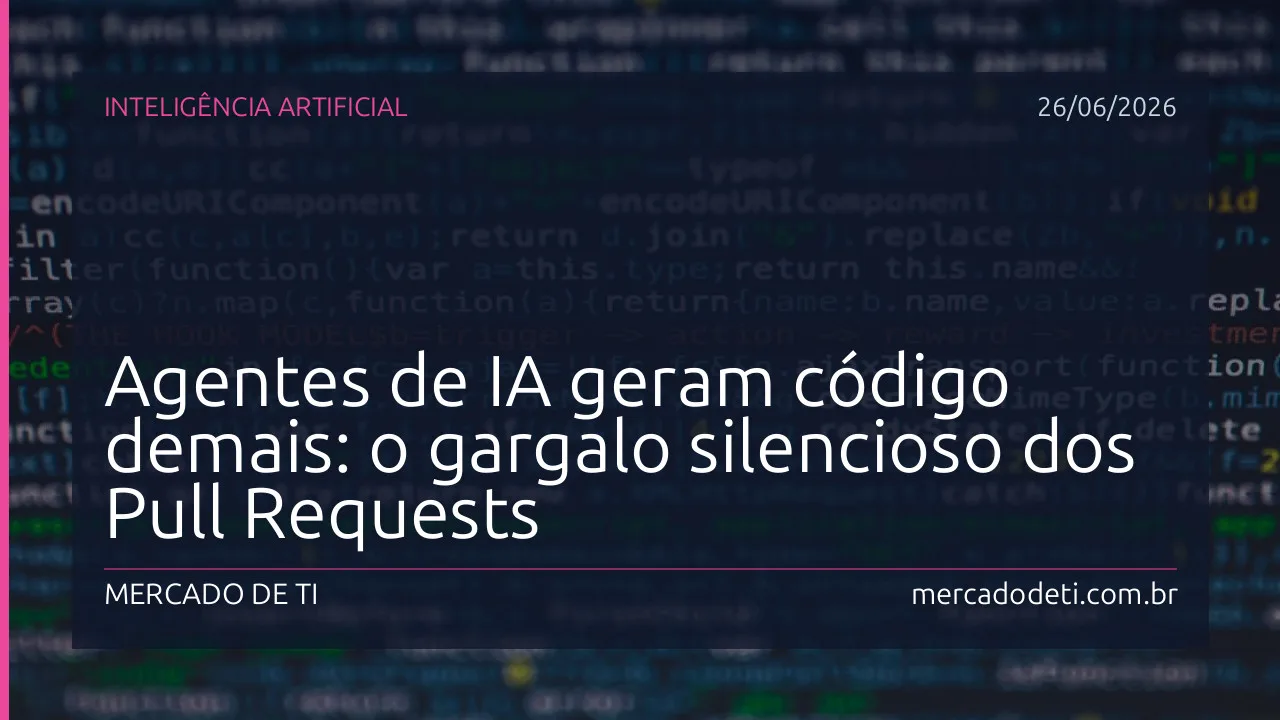 Desenvolvedor revisando código em frente a diversos monitores com fluxo de IA
