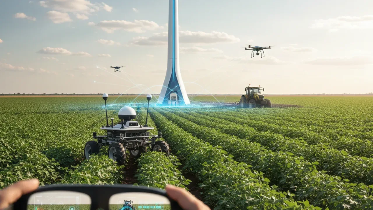 Antena de telecomunicações em área rural brasileira