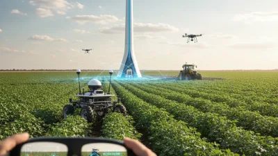 Antena de telecomunicações em área rural brasileira