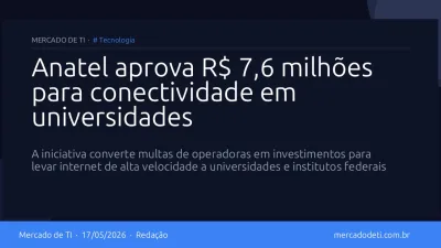 Equipamentos de infraestrutura de rede em data center representando a conexão RNP para universidades.