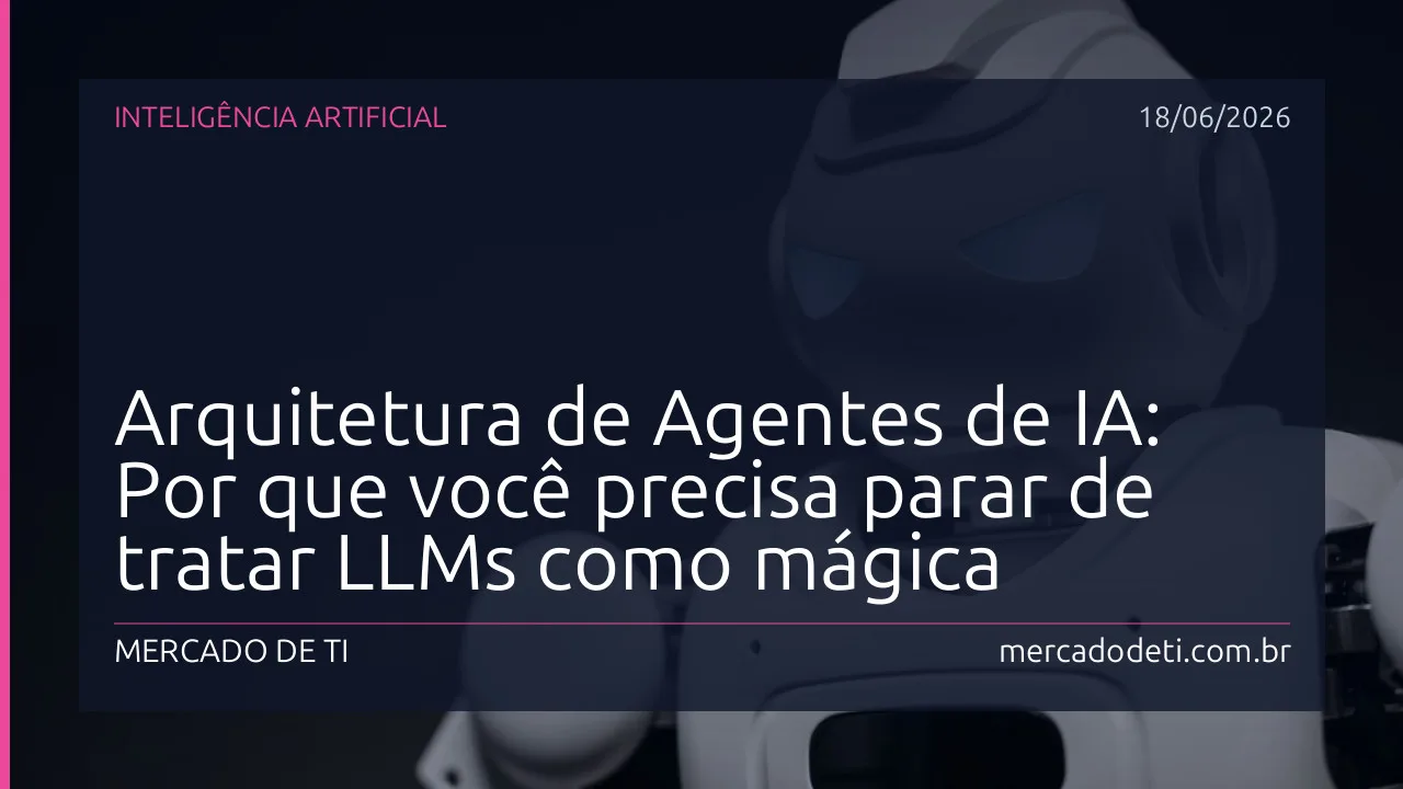 Diagrama abstrato representando agentes de IA conectados a sistemas legados