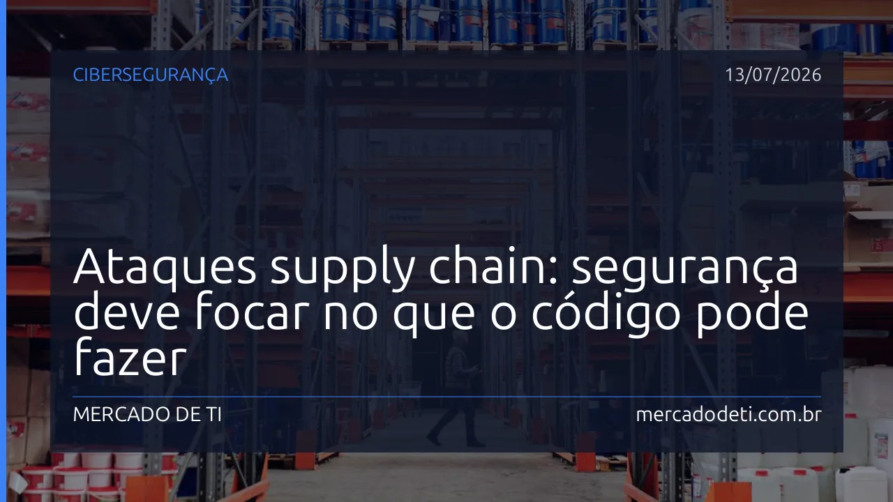 Ilustração de cadeia de suprimentos de software com código malicioso oculto em pacote