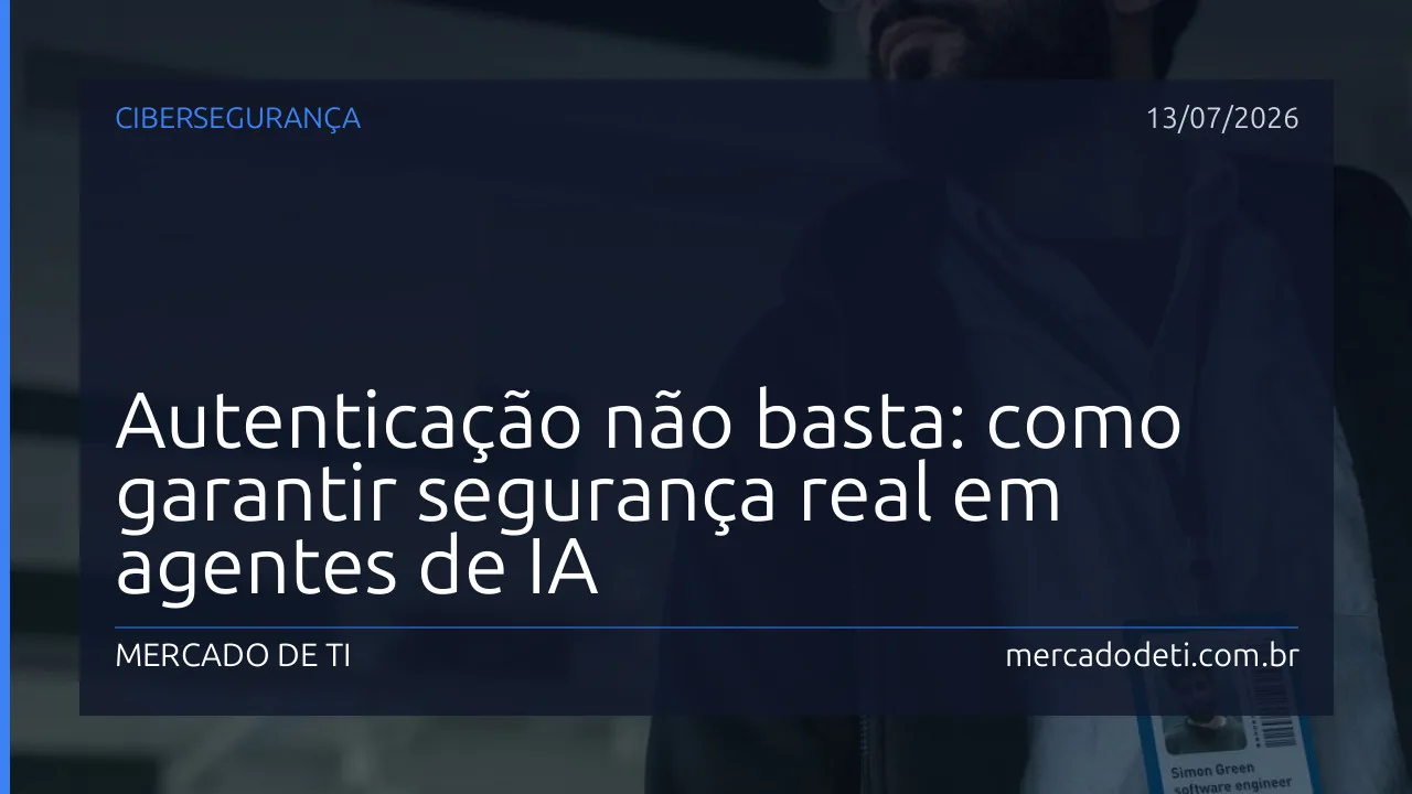 Representação de um agente de IA com cadeia de autoridade multietapas e ícones de segurança