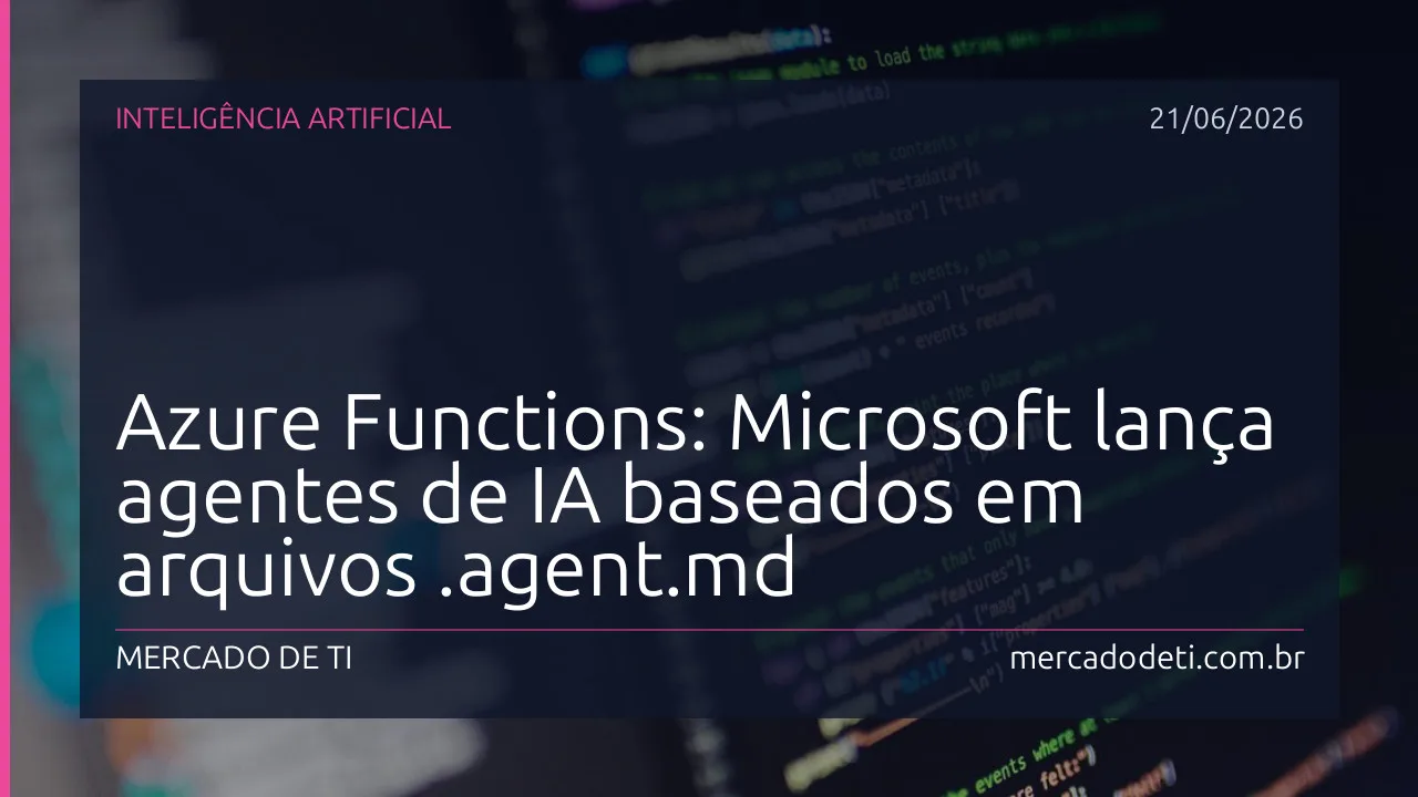 Interface de código mostrando um arquivo .agent.md com estrutura YAML no Azure Functions