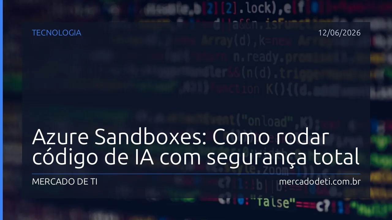 Diagrama conceitual do Azure Container Apps Sandboxes isolando processos de IA