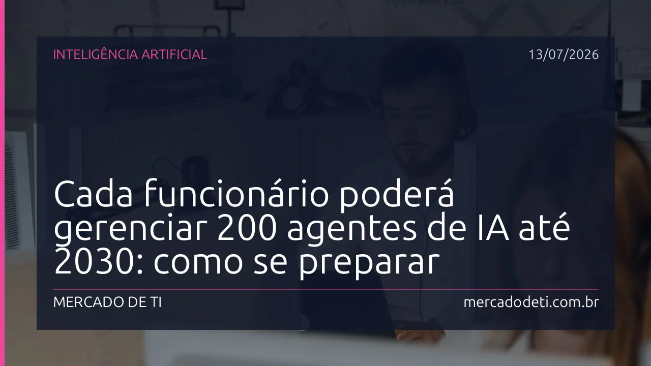 Cada funcionário poderá gerenciar 200 agentes de IA até 2030: como se preparar