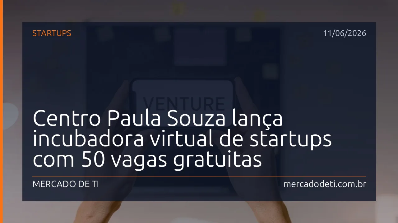 Representação visual de uma incubadora virtual de startups conectando computadores em rede.