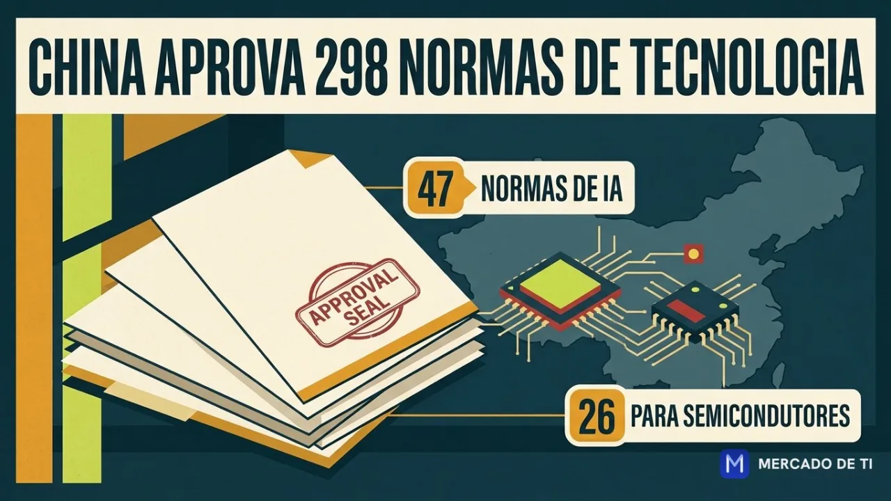 China aprova 298 normas para IA, semicondutores, cibersegurança e segurança industrial