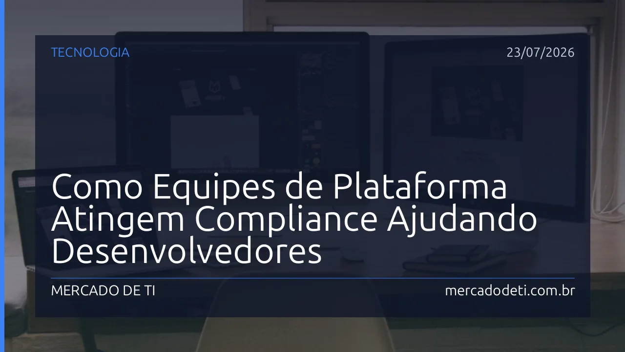 Equipe de engenharia de plataforma colaborando em um diagrama de fluxo de trabalho de compliance