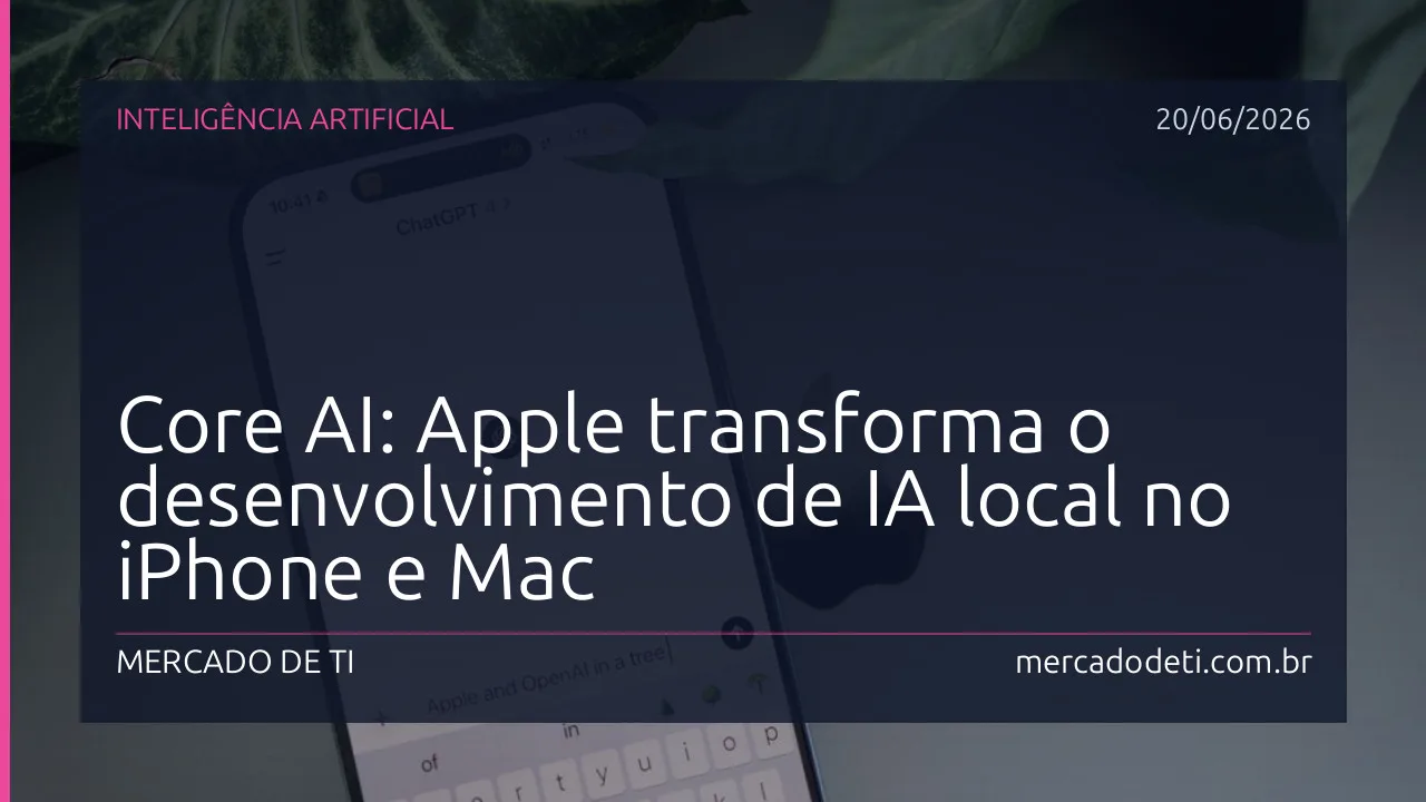 Interface de código Swift no Xcode mostrando integração com o novo framework Core AI da Apple
