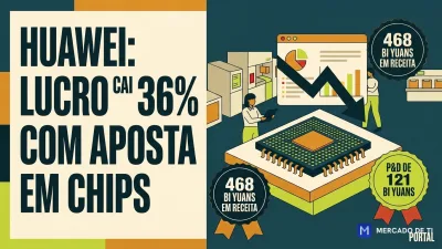 Huawei: lucro cai 36% no semestre com investimento pesado em chips próprios para driblar sanções