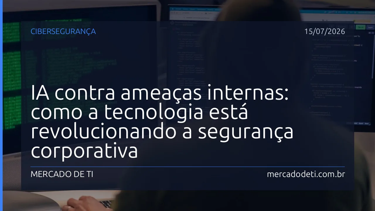 Representação de inteligência artificial analisando comportamento de usuários para detectar riscos internos em uma empresa