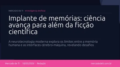 Ilustração técnica representando conexões neurais e interface digital cerebral.