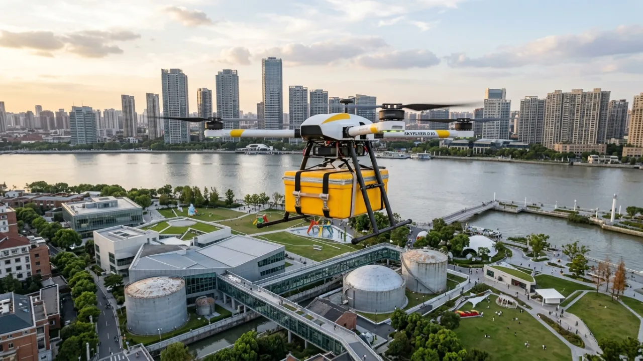 Mcdonald's e meituan lançam 1ª rota dedicada de entrega por drone na china, com pedidos em 10 minutos
