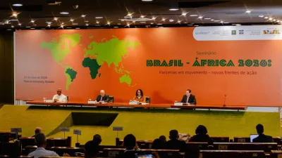 Fachada do Palácio Itamaraty durante o Seminário Brasil-África 2026
