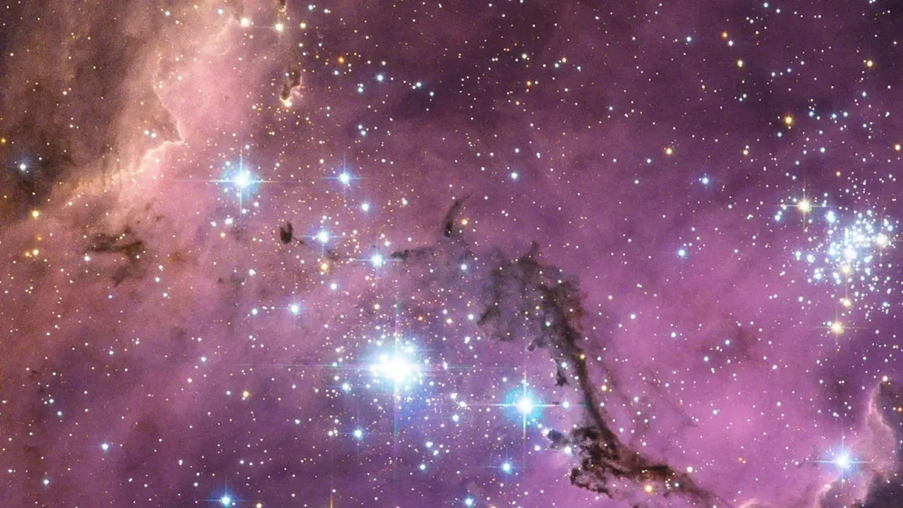 Representação artística da expansão do universo no espaço profundo