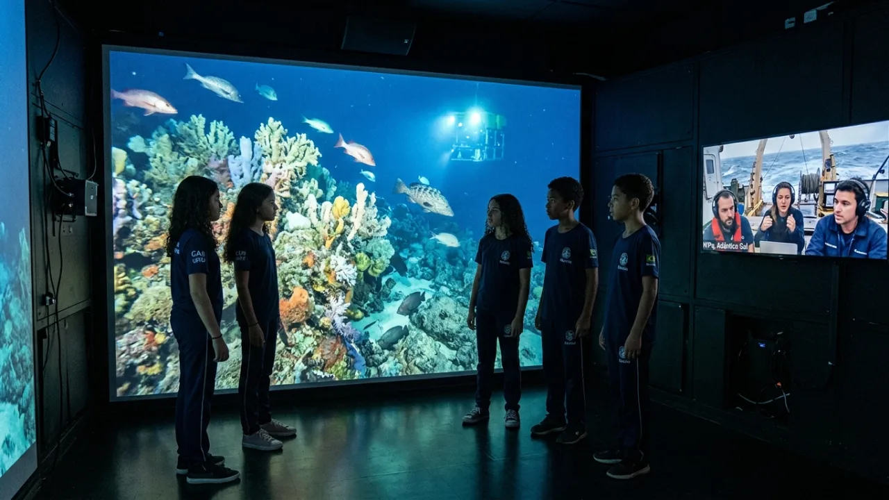 Mergulho virtual no Atlântico Sul: MCTI leva 150 estudantes de escolas públicas do RJ para dentro do oceano