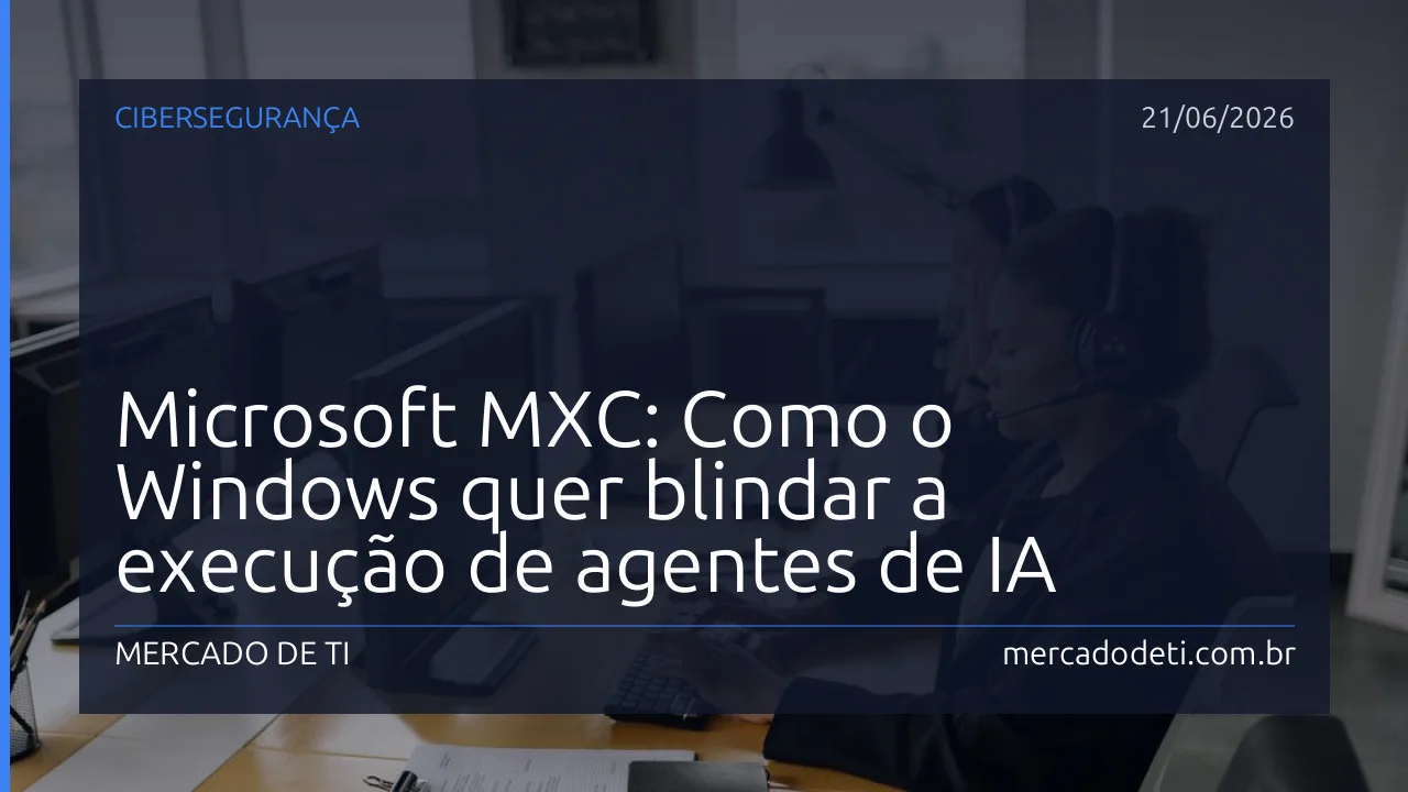 Representação conceitual de segurança de agentes de IA com blindagem de processos no Windows