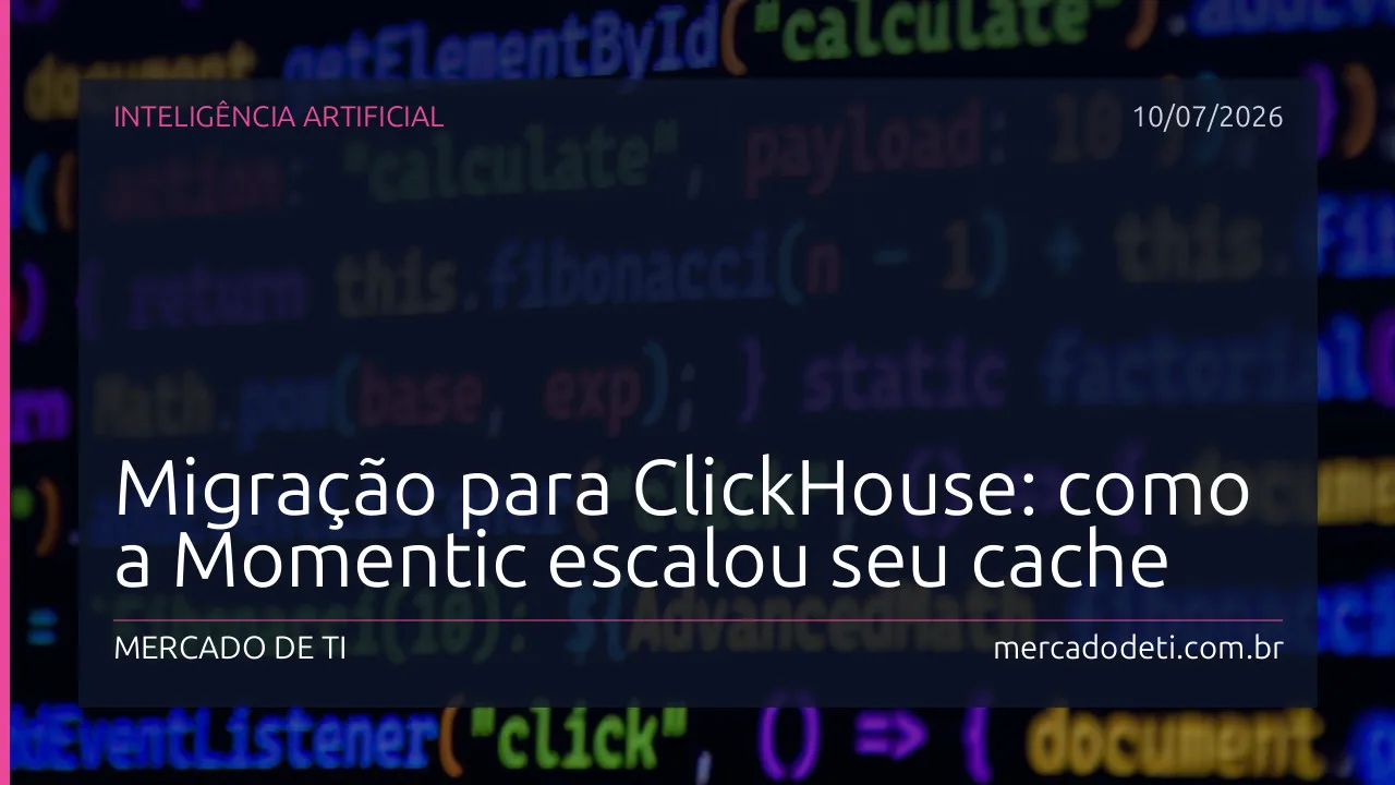 Diagrama conceitual de arquitetura de dados migrando do PostgreSQL para ClickHouse