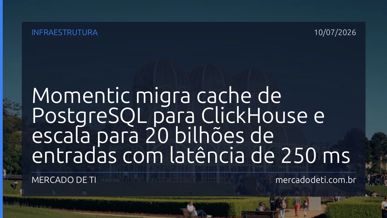 Gráfico comparativo de desempenho entre PostgreSQL e ClickHouse mostrando latência e escalabilidade