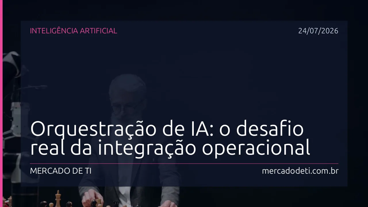 Diagrama de orquestração conectando sistemas de IA a fluxos de trabalho empresariais