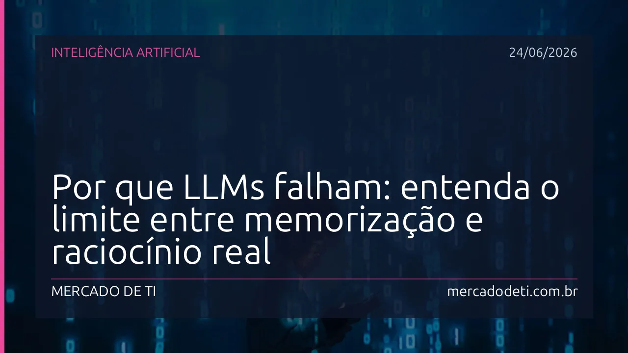 Diagrama abstrato de rede neural representando a diferença entre memorização e generalização de dados em LLMs.