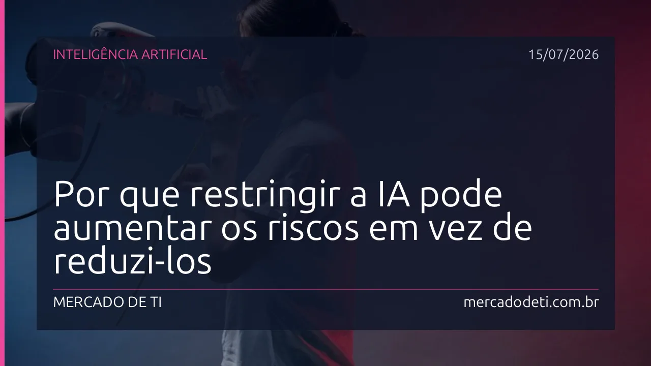 Profissional de TI usando inteligência artificial em um ambiente corporativo seguro