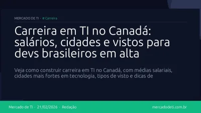 Carreira em TI no Canadá: salários, cidades e vistos para devs brasileiros em alta