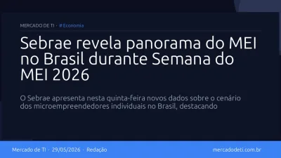 Sebrae revela panorama do MEI no Brasil durante Semana do MEI 2026