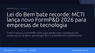 Lei do Bem bate recorde: MCTI lança novo FormP&D 2026 para empresas de tecnologia