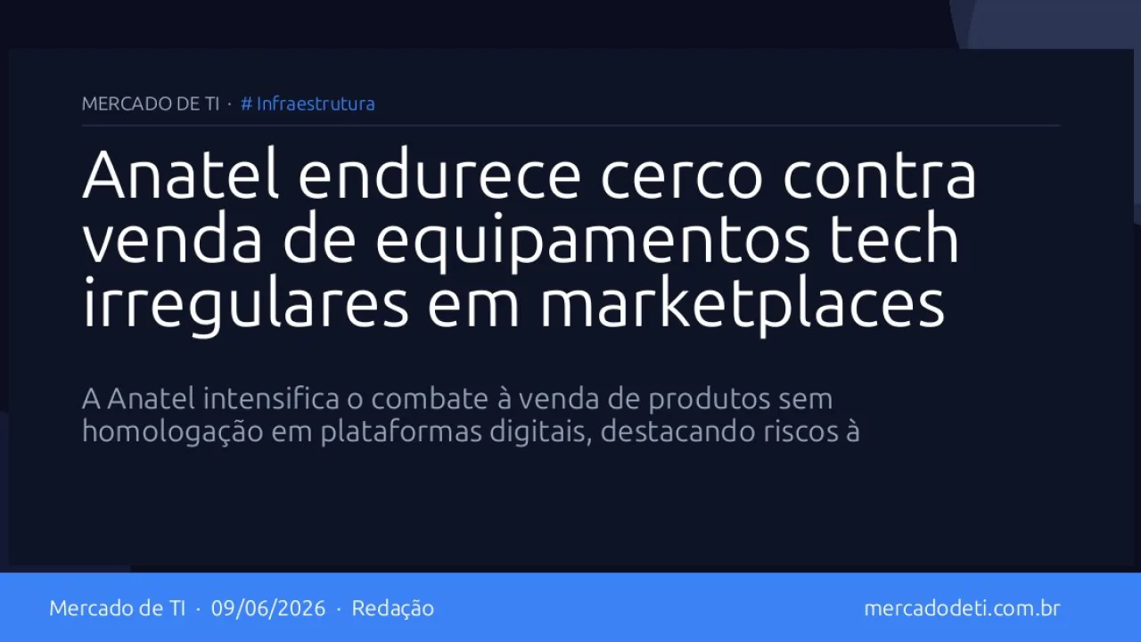 Equipamentos de rede e tecnologia expostos como exemplo de fiscalização da Anatel em marketplaces