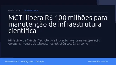 MCTI libera R$ 100 milhões para manutenção de infraestrutura científica
